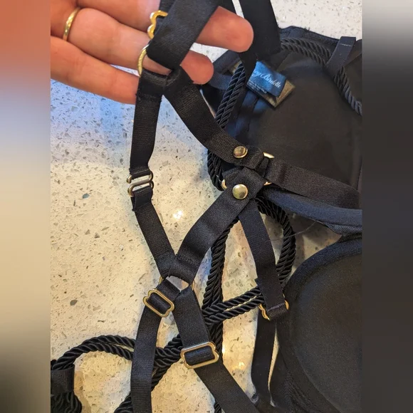 Rare Honey Birdette Shibari black playsuit L - Picture 10 of 10